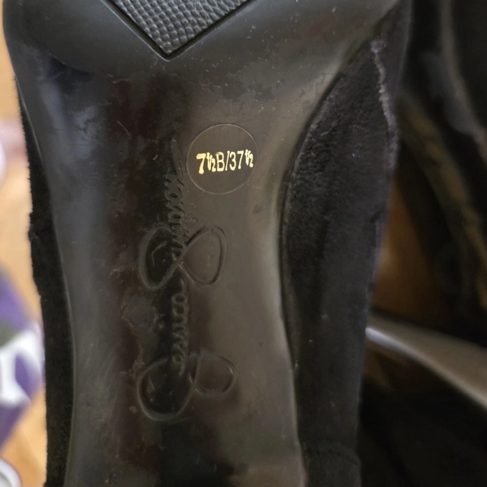Jessica Simpson Supreme Black Stretch Microsuede Boot Size 7.5 B New In Box - Picture 8 of 9